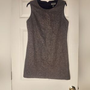 Gap Premium Classic Tailored 10 Tweed Wool Blend  With Leather Trim Sheath Dress